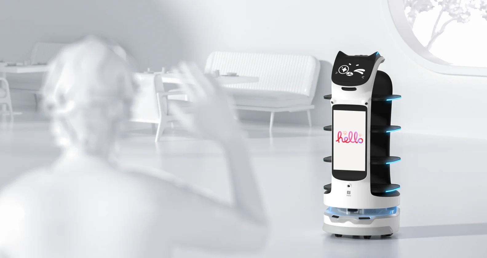 BellaBot Pro: Begrüßung