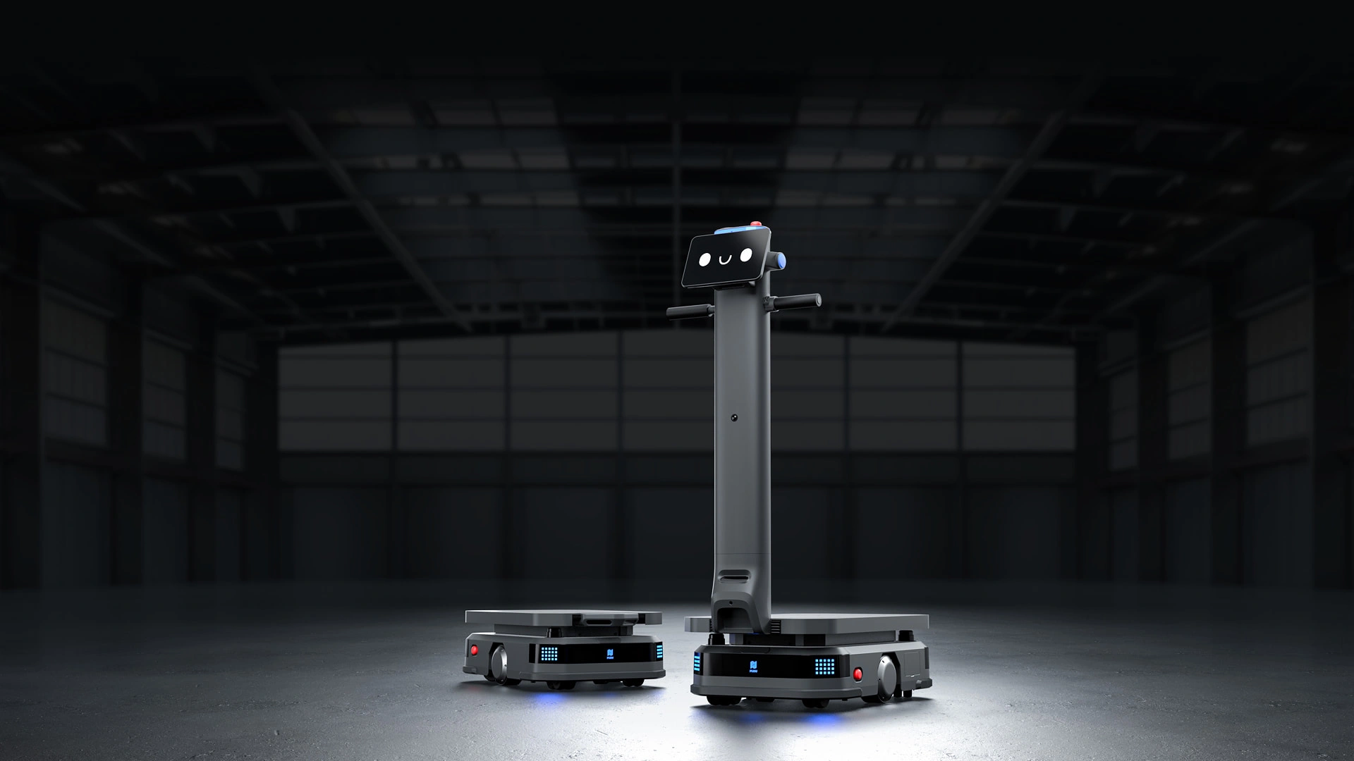 PUDU T600 Upright und Underride in einer Industriehalle